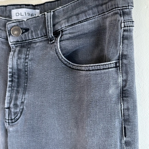 D L 1961 Dylan Skinny Sawyer Distressed Gray/Black Jeans Sz 34x33 - Picture 4 of 12